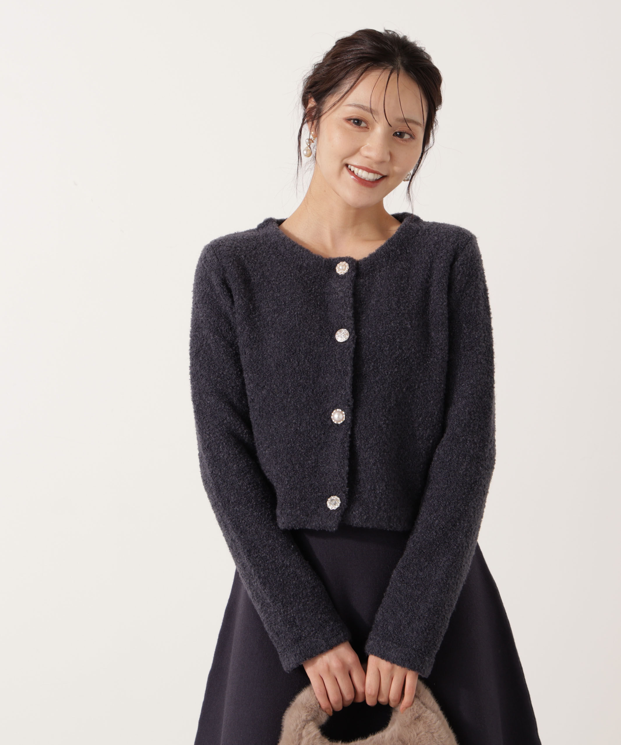 PROPORTION BODY DRESSING「《EDIT COLOGNE》ブークレカーディガン」|カーディガン|