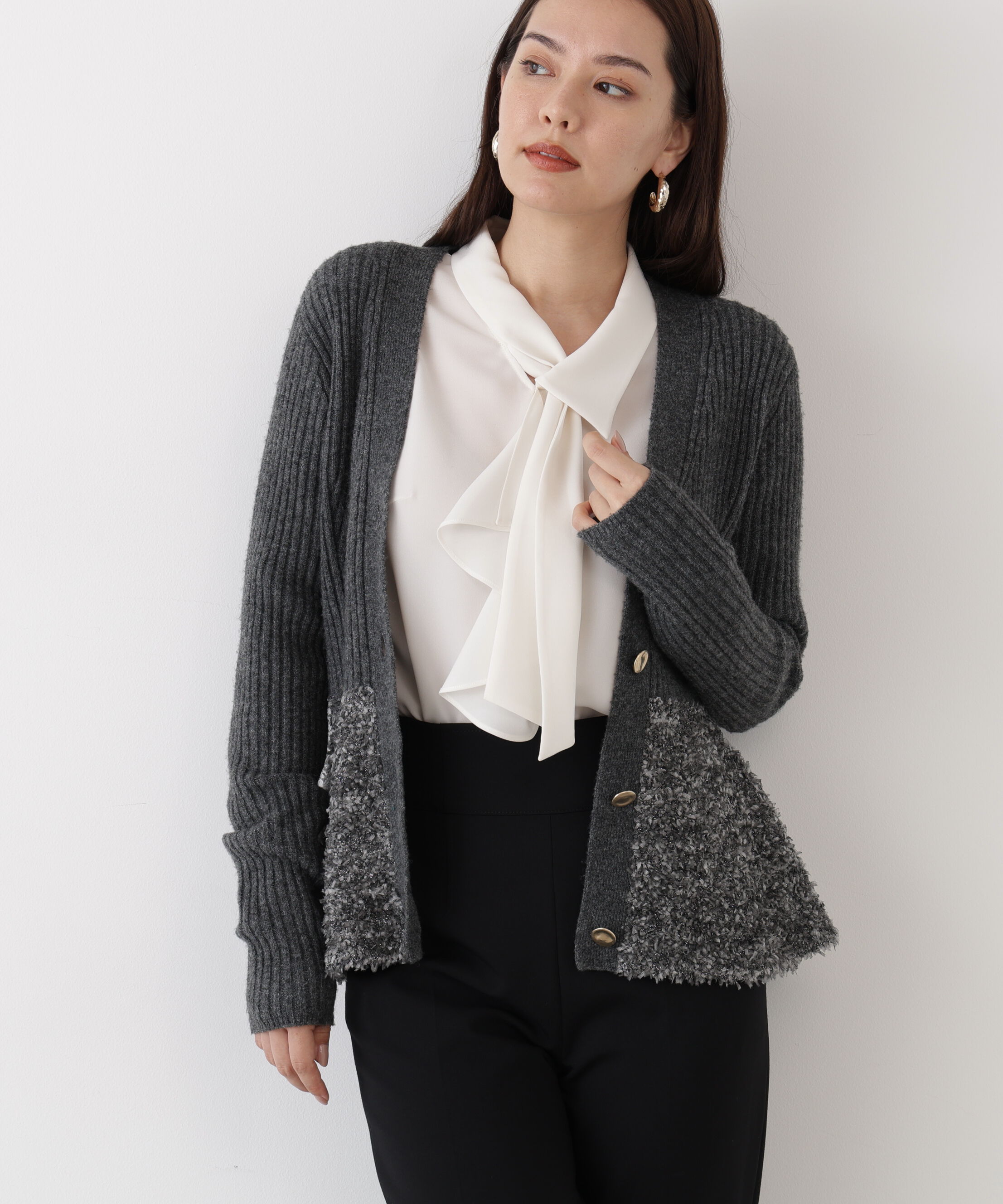  「◆ツイードコンビペプラムカーディガン」|その他|