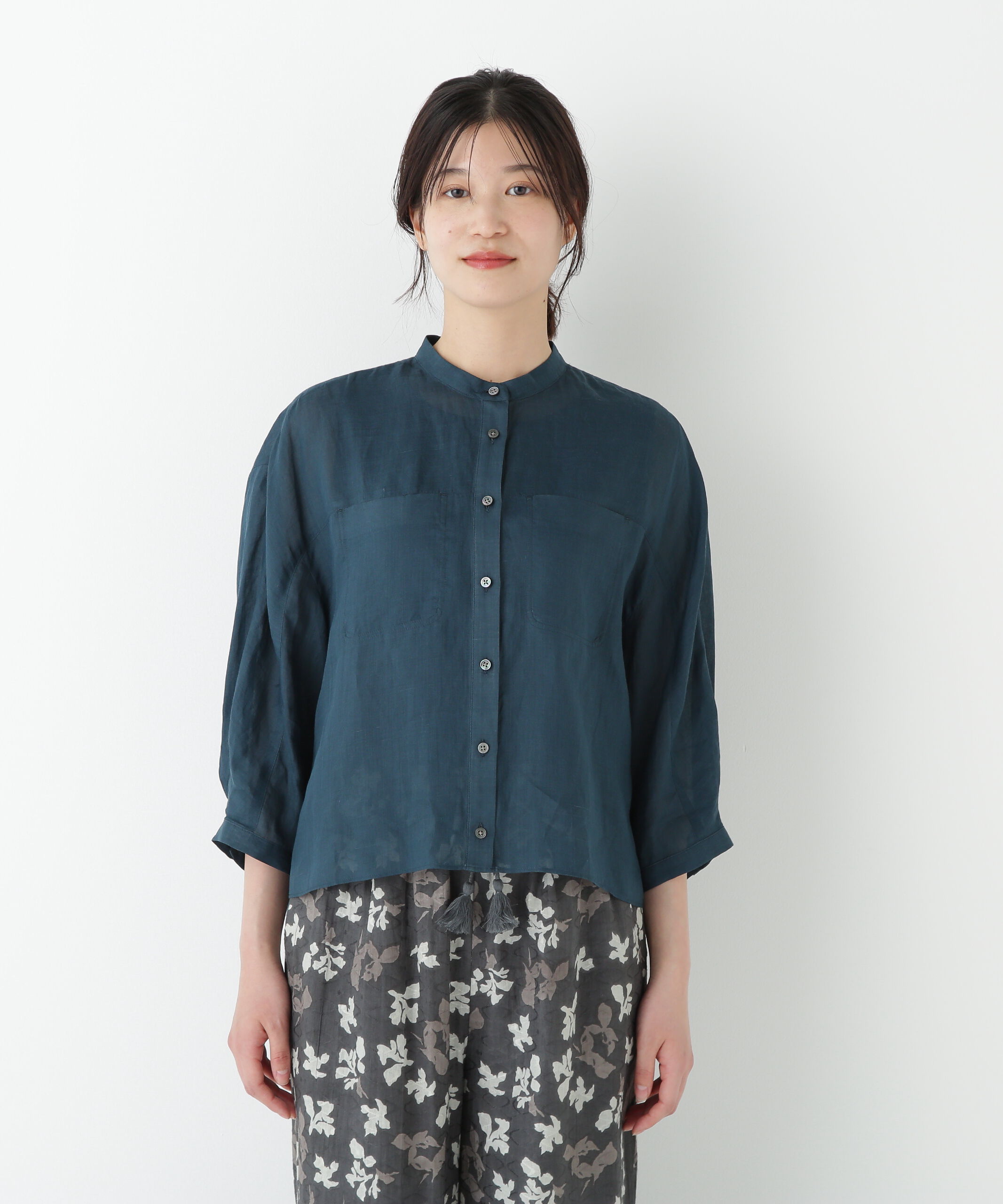  「◆ラミーバンドカラーシャツブラウス」|シャツ・ブラウス|