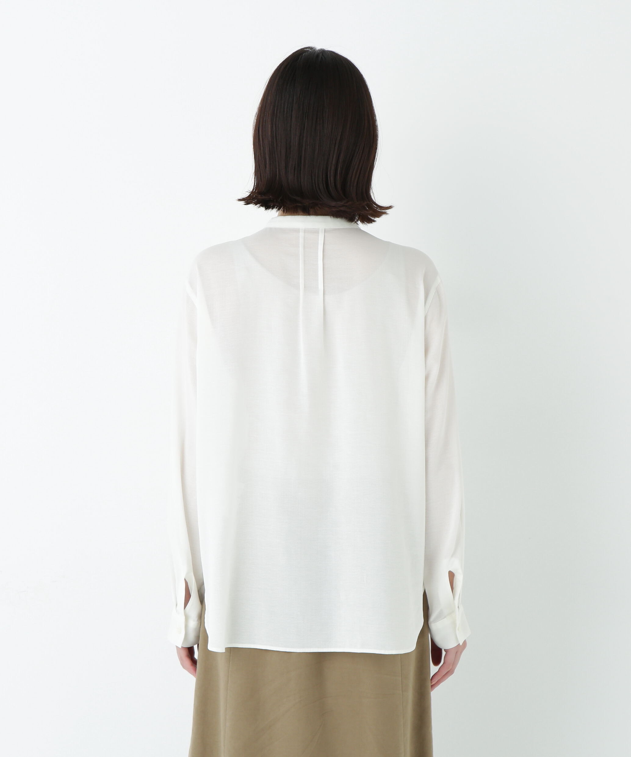  「◆コットンジョーゼットボイルバンドシャツブラウス」|シャツ・ブラウス|