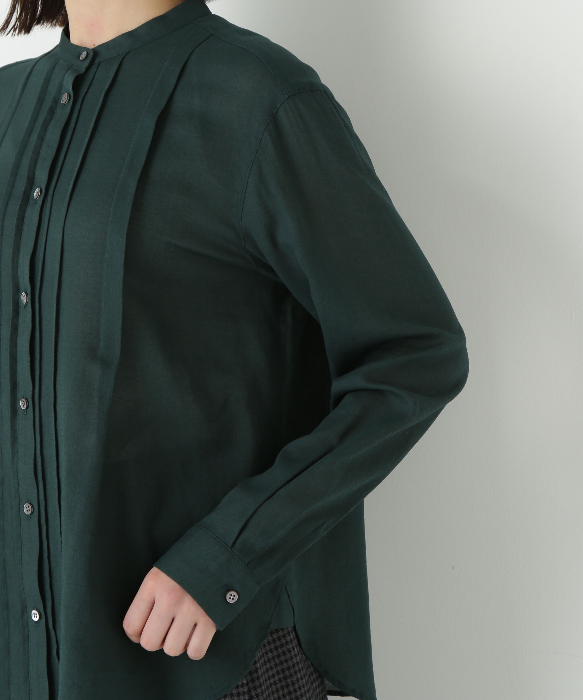  「◆コットンジョーゼットボイルバンドシャツブラウス」|シャツ・ブラウス|