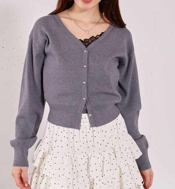 archives「レーストリムニットアンサンブル」|カーディガン|