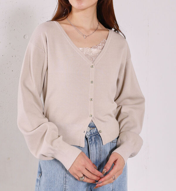 archives「レーストリムニットアンサンブル」|カーディガン|