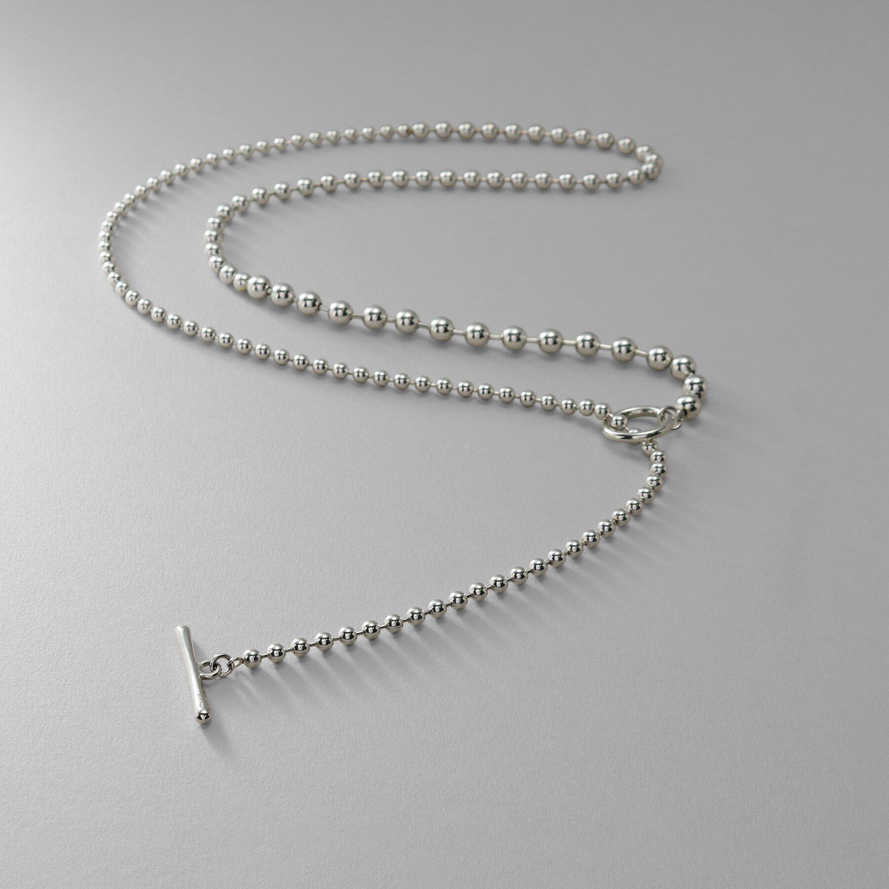 COCOSHNIK ONKITSCH「シルバー ミックスネックレス ボールチェーンマンテル」|ネックレス|シルバー(600)