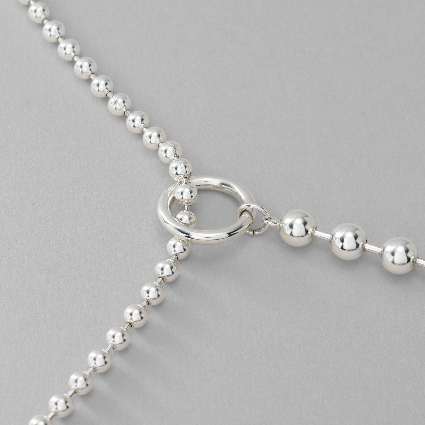 COCOSHNIK ONKITSCH「シルバー ミックスネックレス ボールチェーンマンテル」|ネックレス|