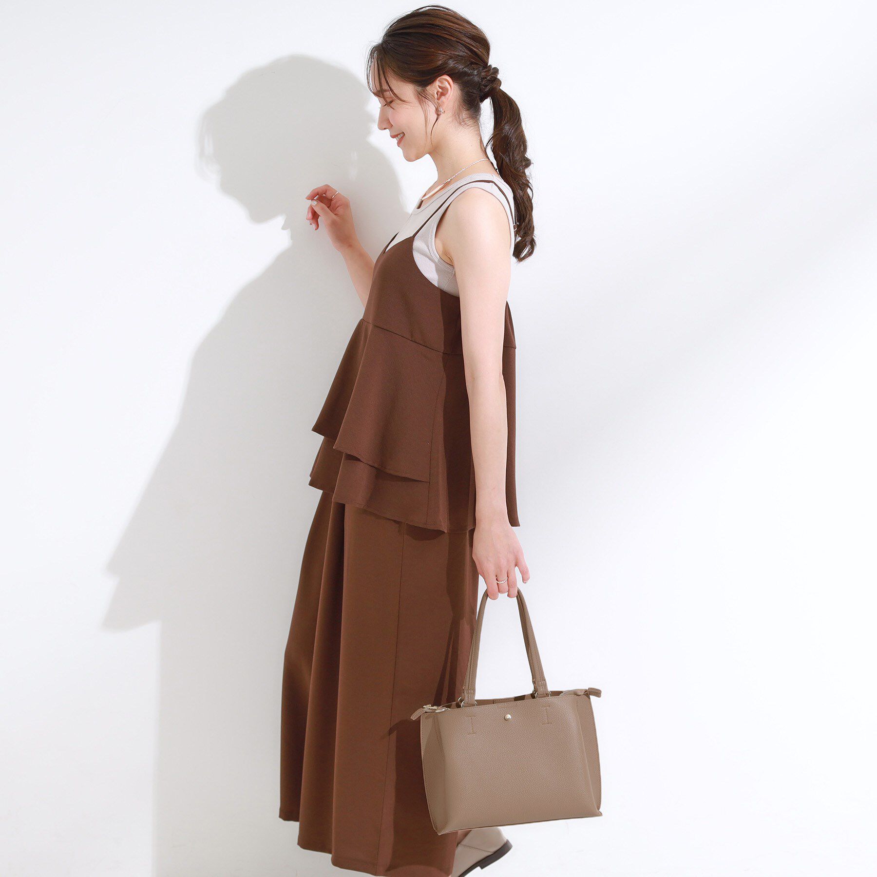 SHOO･LA･RUE「【軽量/2WAY】ふわっと軽い ミドルサイズ トートバッグ」|トートバッグ|