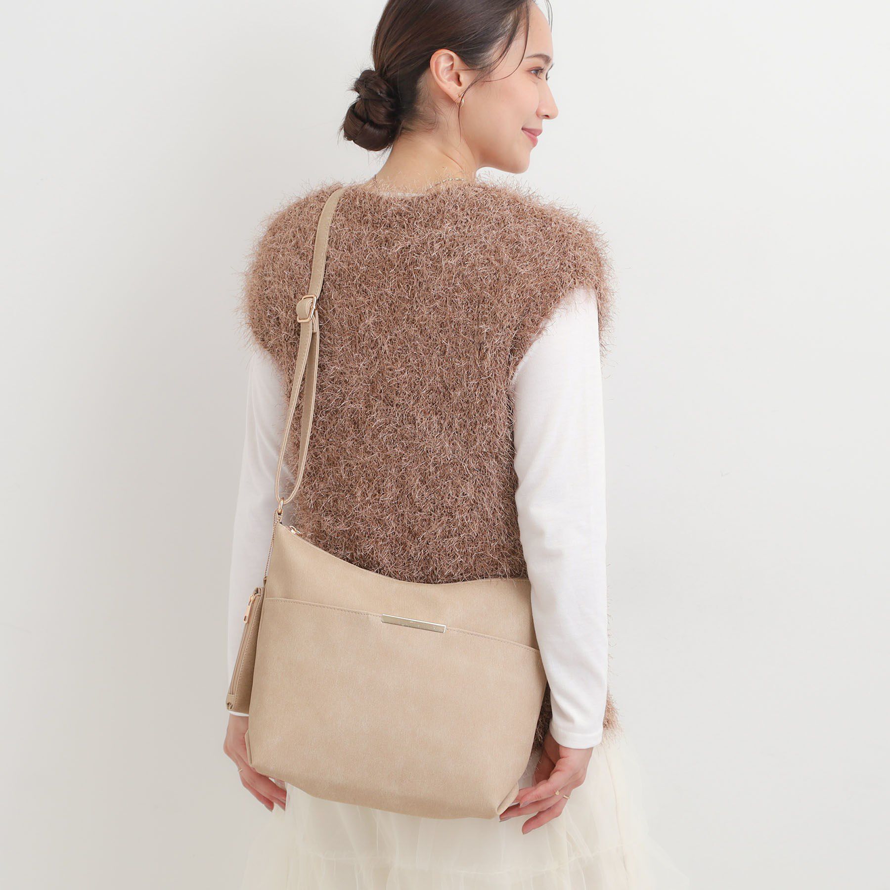 SHOO･LA･RUE「ダブルフェイスショルダーバッグ」|ショルダー・メッセンジャー|ベージュ(052)