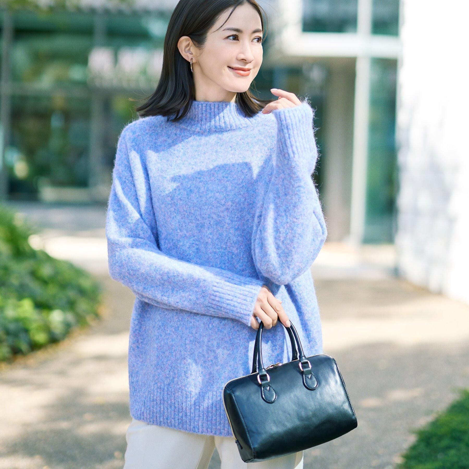 SHOO･LA･RUE「【洗濯機可/S-LL】インせず着られる ふわふわハイネックニット」|ニット・セーター|