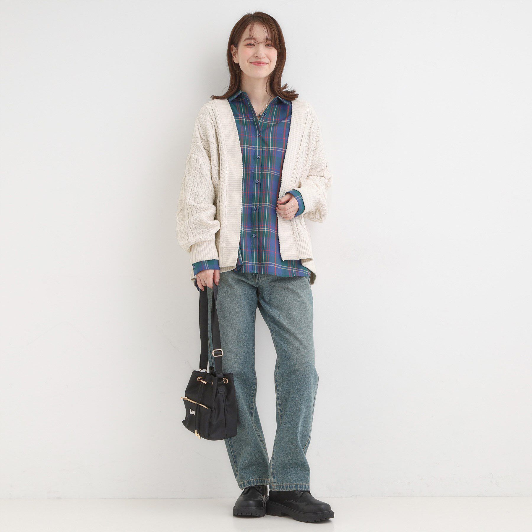 SHOO･LA･RUE「【洗濯機可/S-LL】大人の抜け感 ざっくり編み モールケーブルカーディガン【CIRCRIC】」|カーディガン|