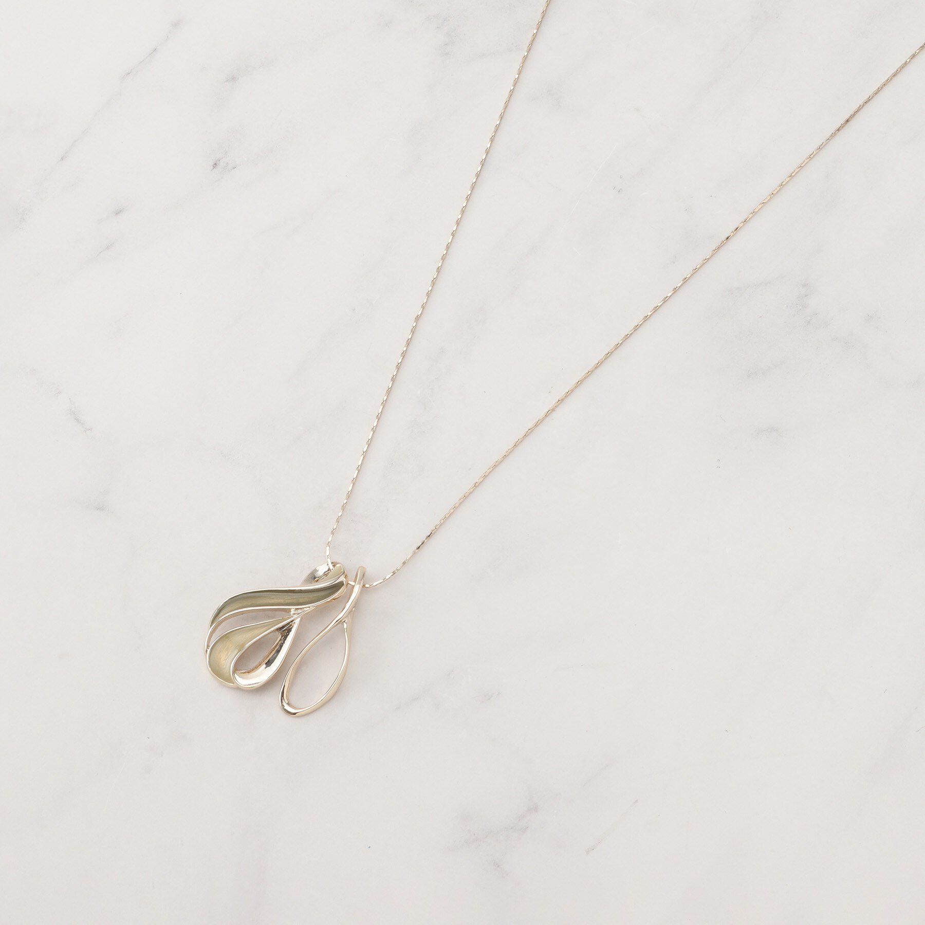 SHOO･LA･RUE「エポドロップダブルネックレス」|ネックレス|カーキ(027)