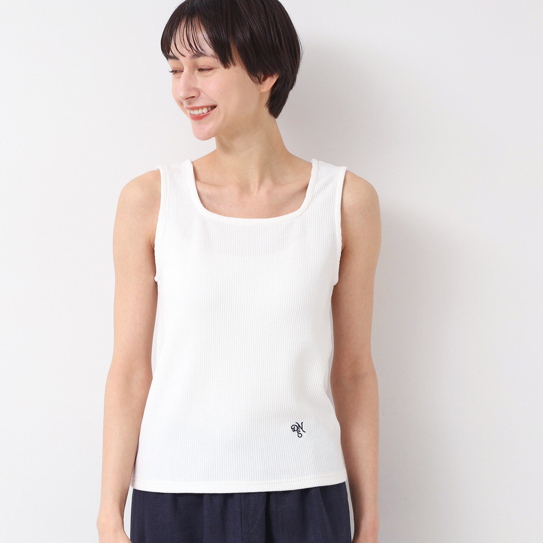 Dessin「【洗える】スクエアタンク」|キャミソール|ホワイト(002)