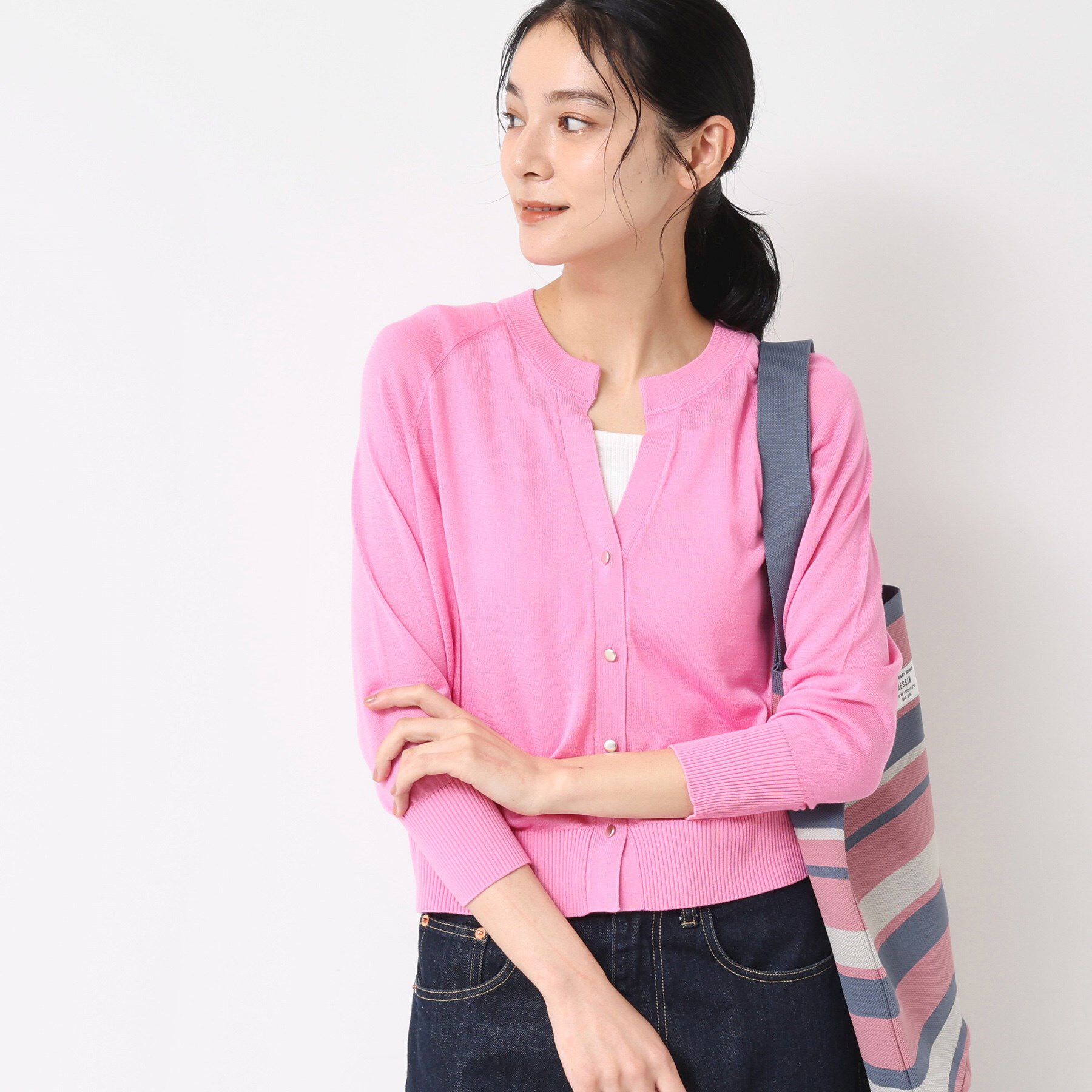 Dessin「【洗える】キーネックカーディガン」|カーディガン|