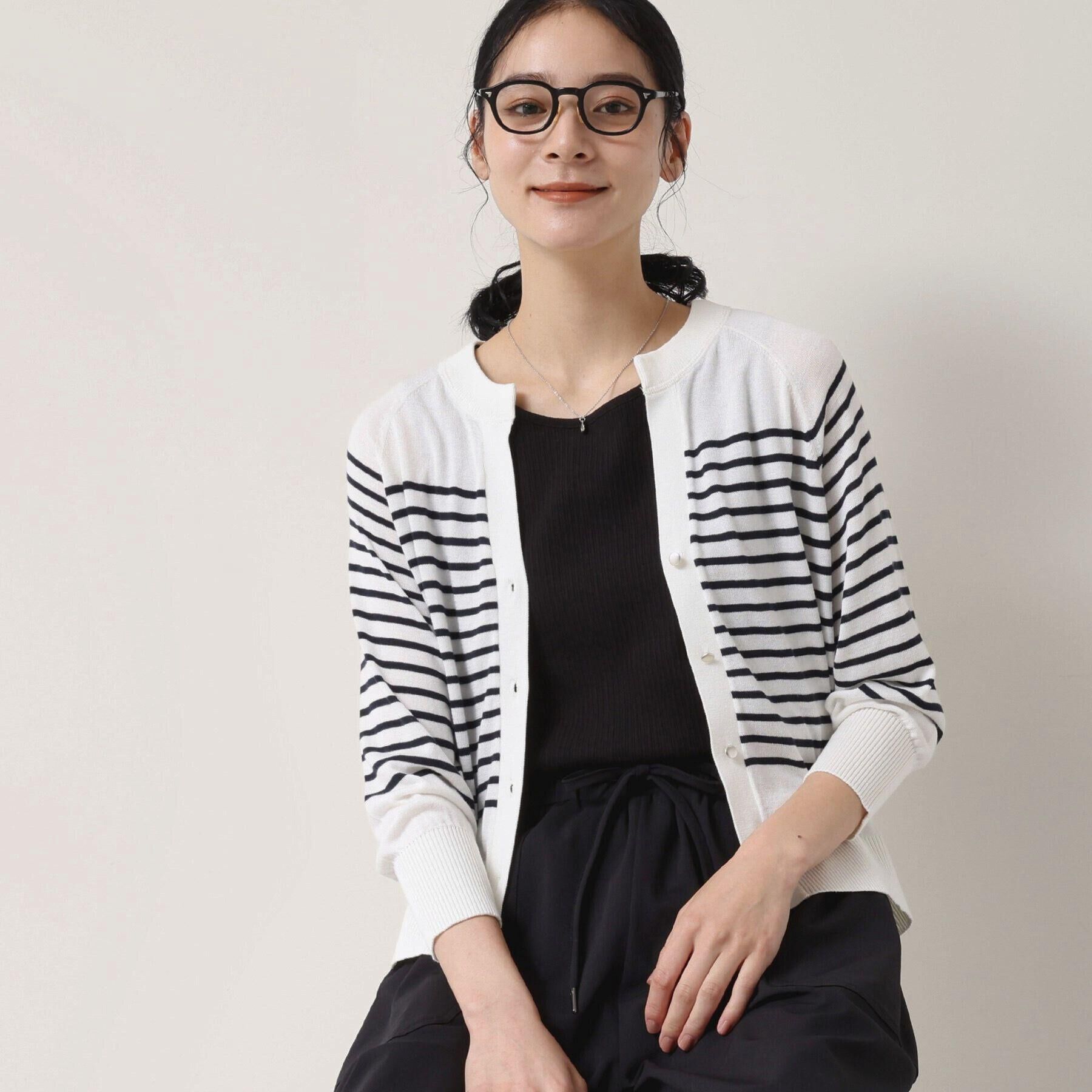 Dessin「【洗える】キーネックカーディガン」|カーディガン|ホワイト(302)