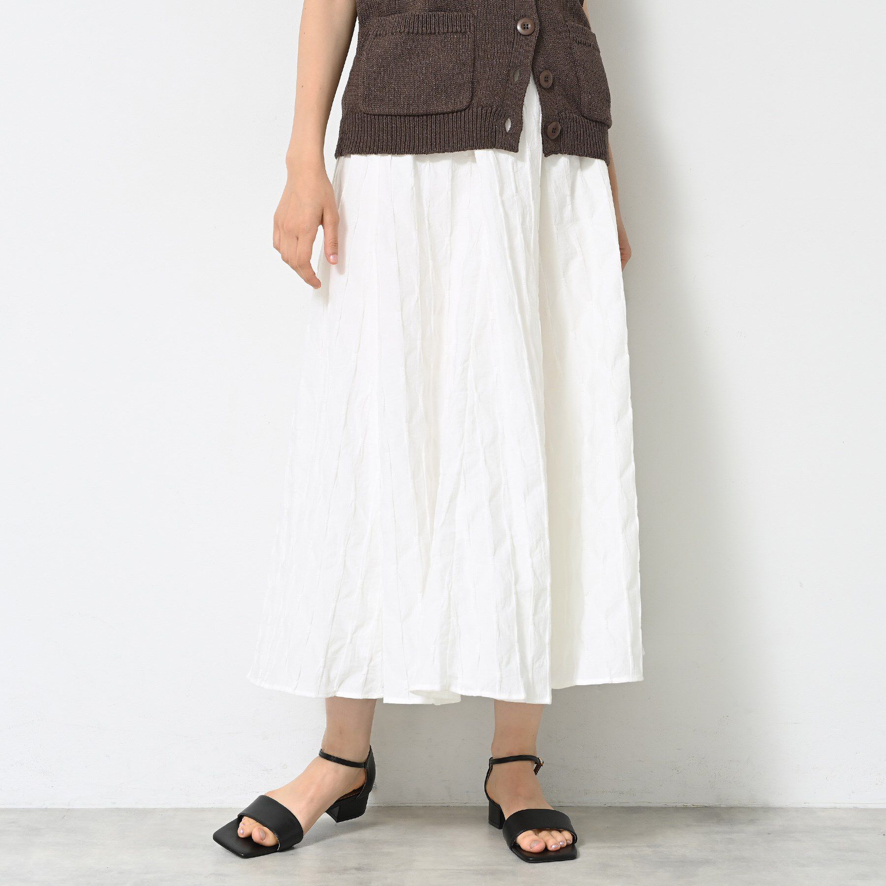 Dessin「【ウエストゴム・洗える】ジャガードフレアースカート」|スカート|