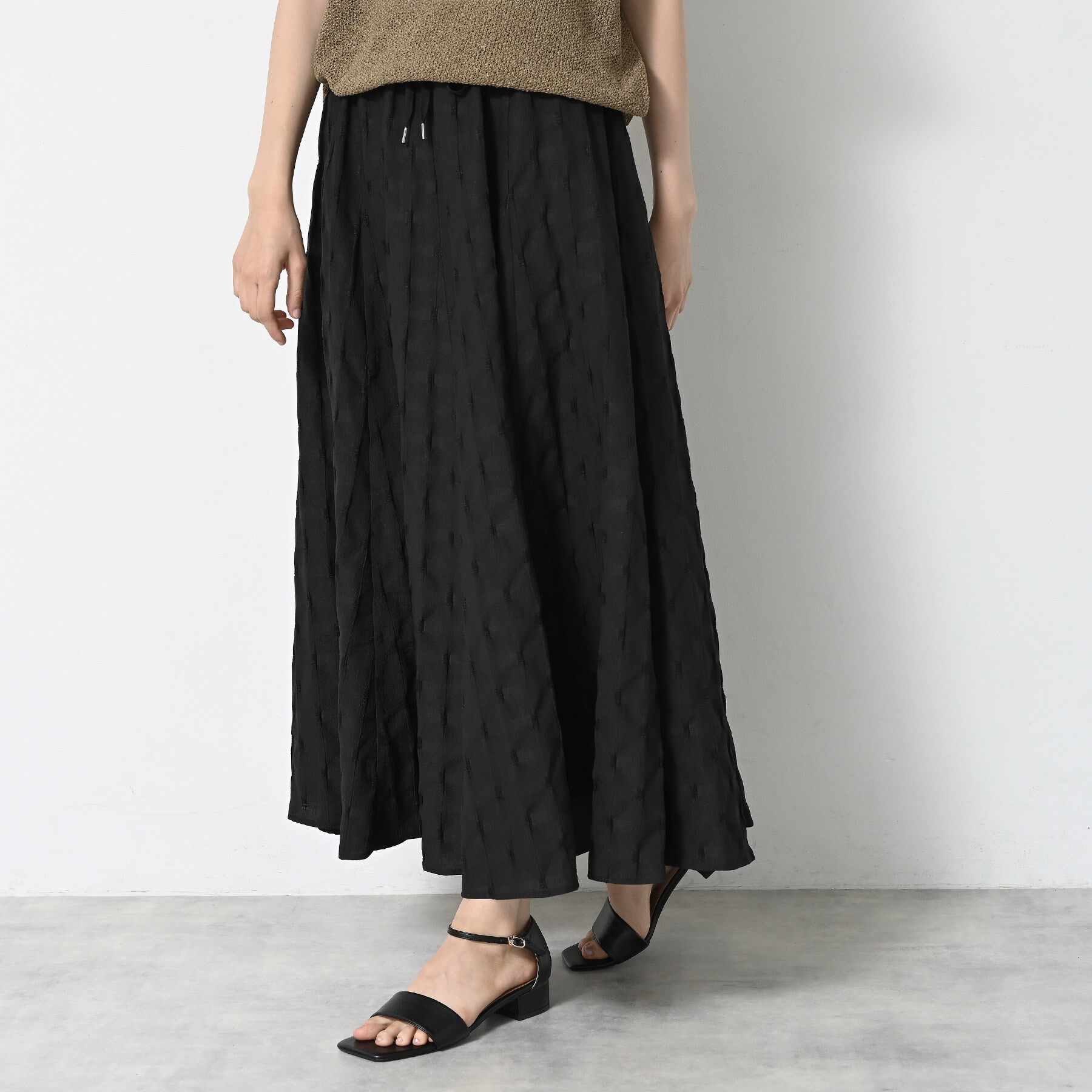 Dessin「【ウエストゴム・洗える】ジャガードフレアースカート」|スカート|