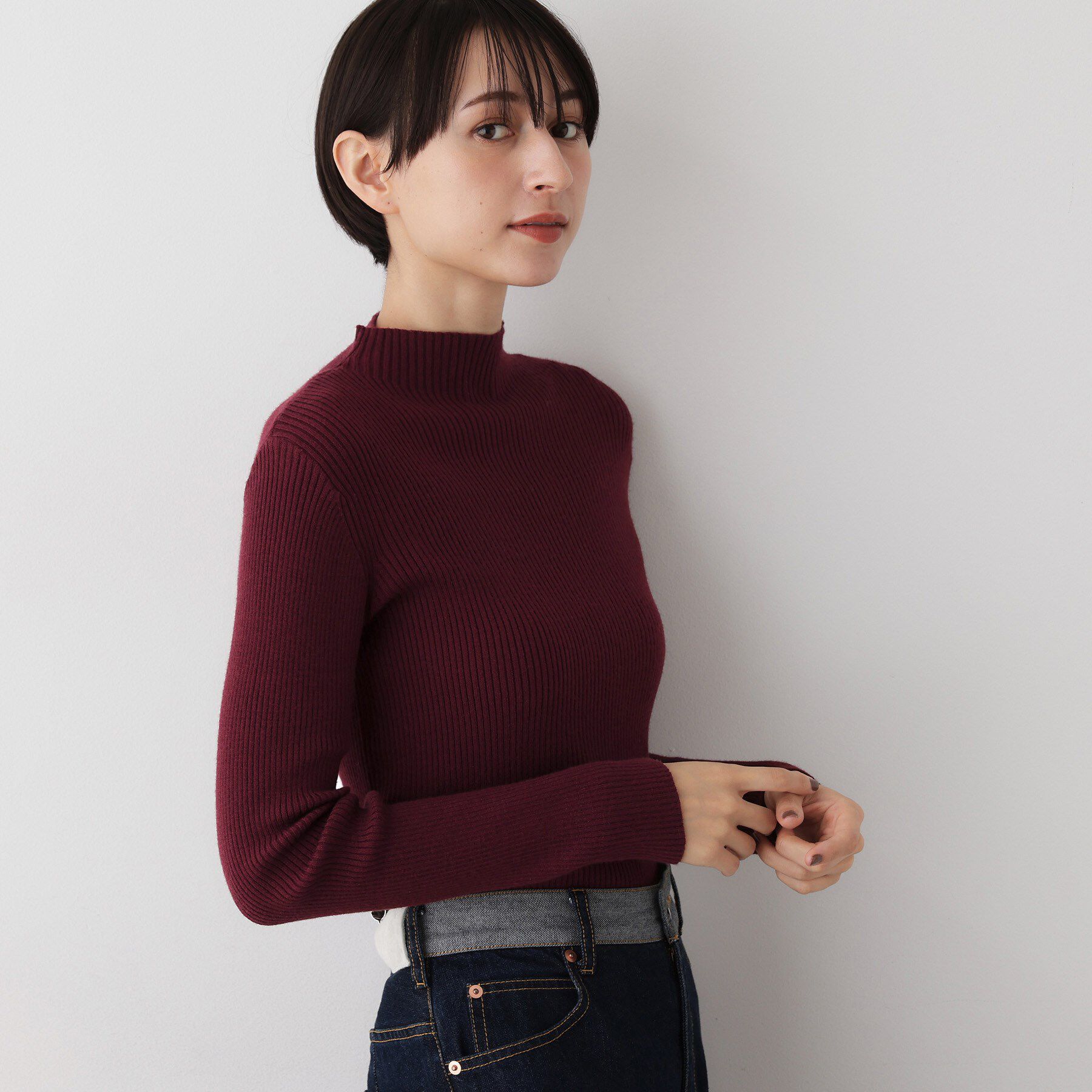 Dessin「【洗える】リブタートルネックニット」|ニット・セーター|