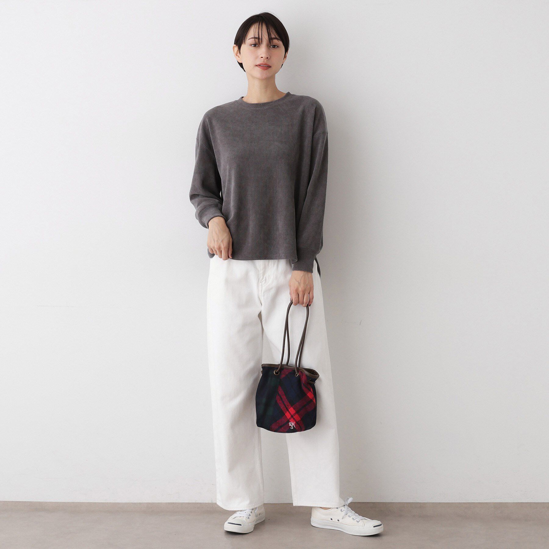 Dessin「2WAYチェック巾着バッグ」|ハンドバッグ|