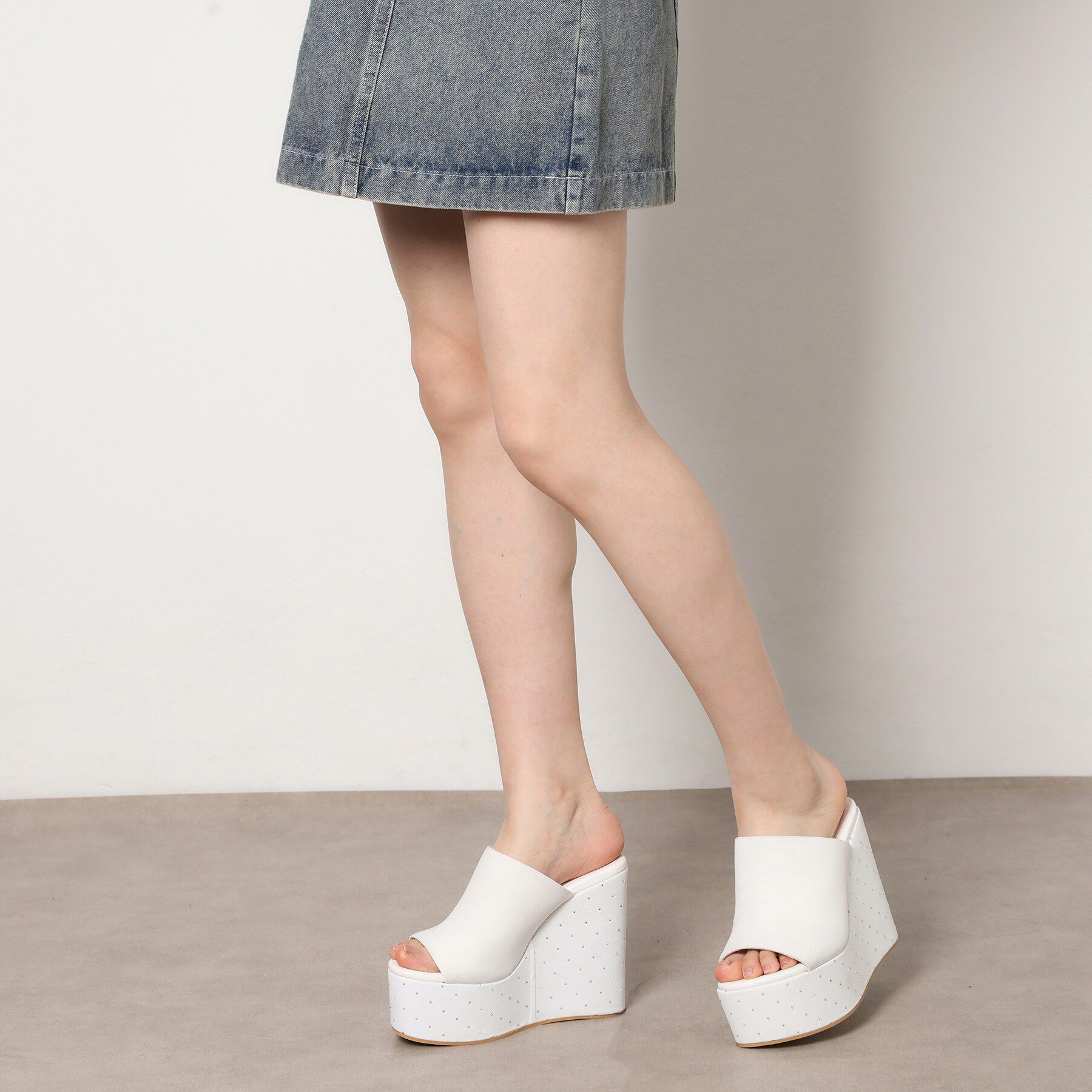 ESPERANZA「ラインストーンウエッジミュール」|サンダル|