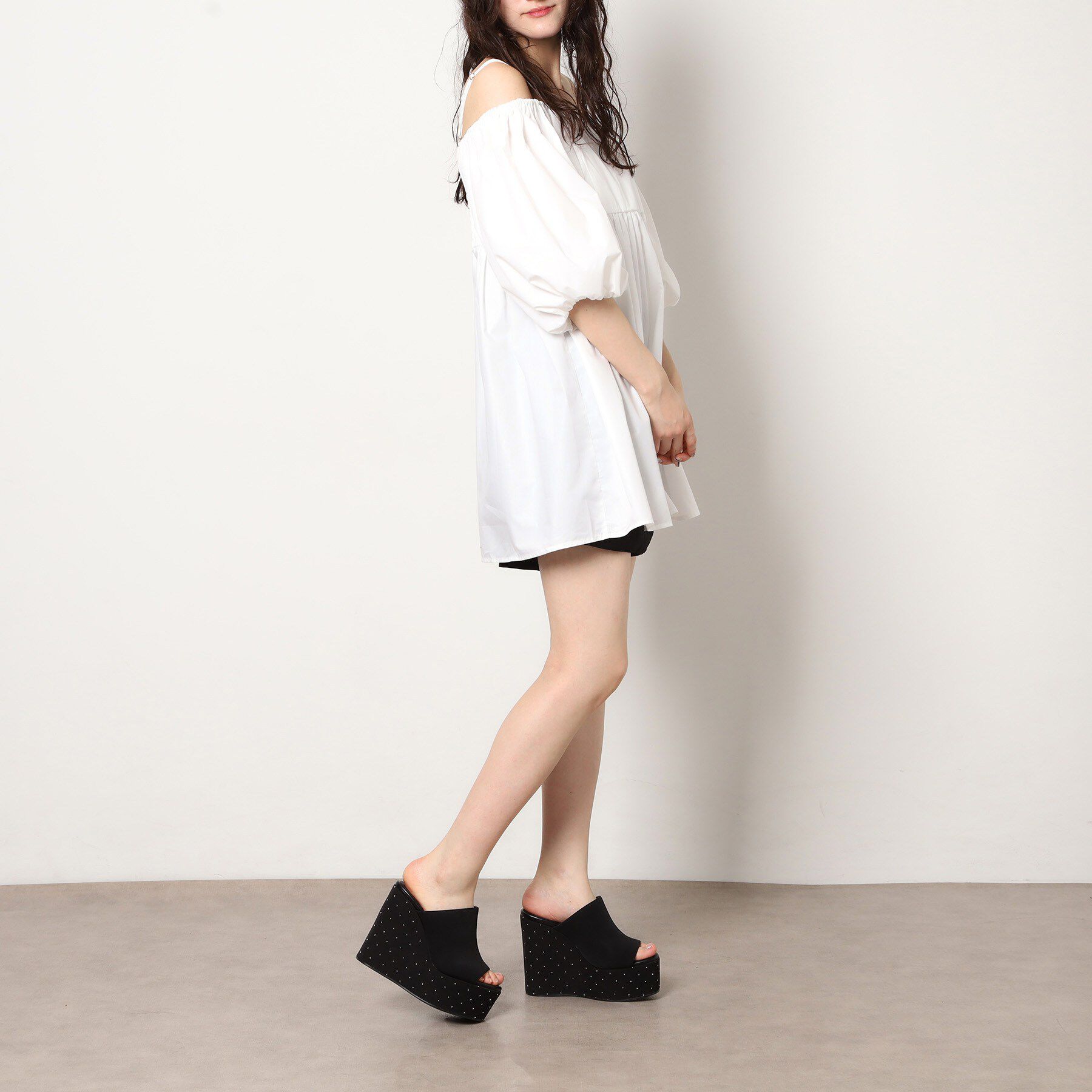 ESPERANZA「ラインストーンウエッジミュール」|サンダル|