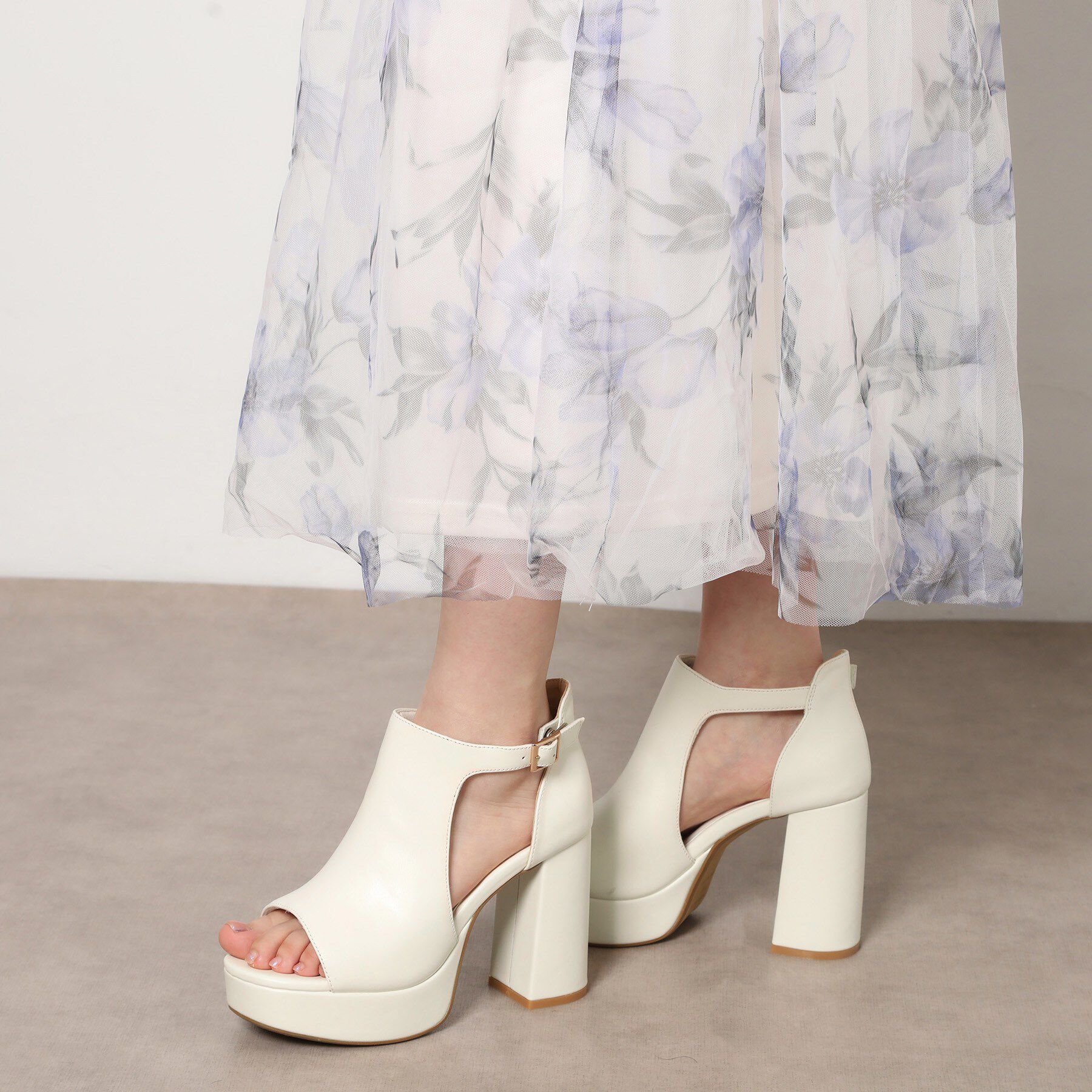 ESPERANZA「チャンキーヒール厚底サンダル」|サンダル|アイボリー(004)