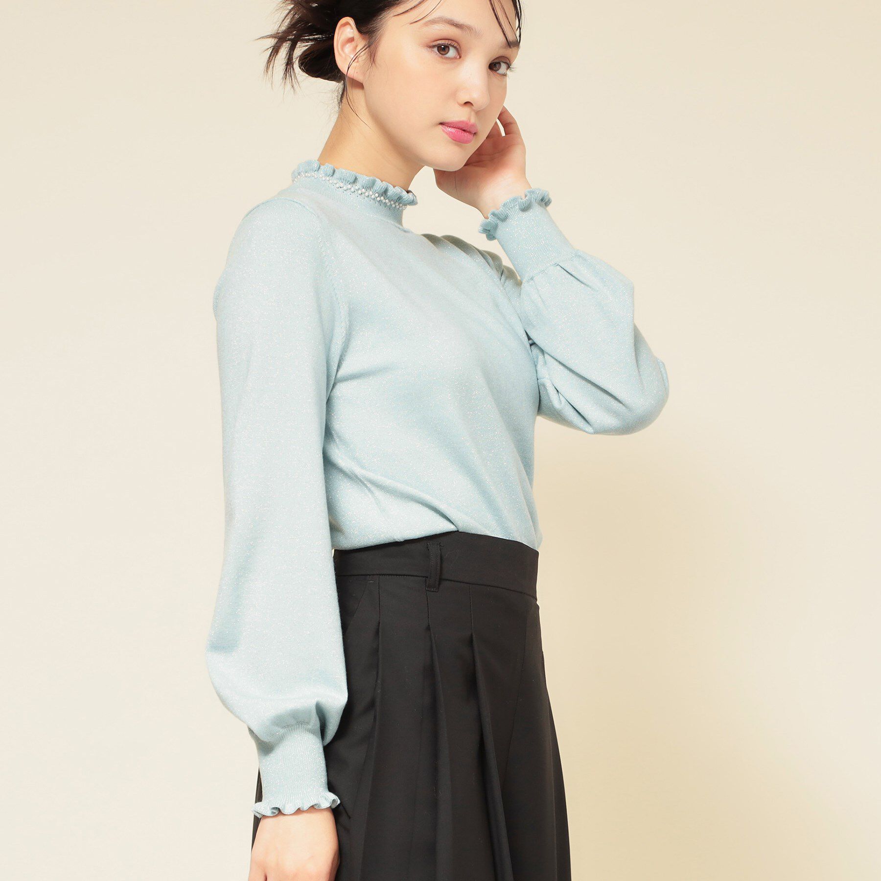 SunaUna「【SS～Lサイズ展開／6色展開】パール調ニット」|ニット・セーター|