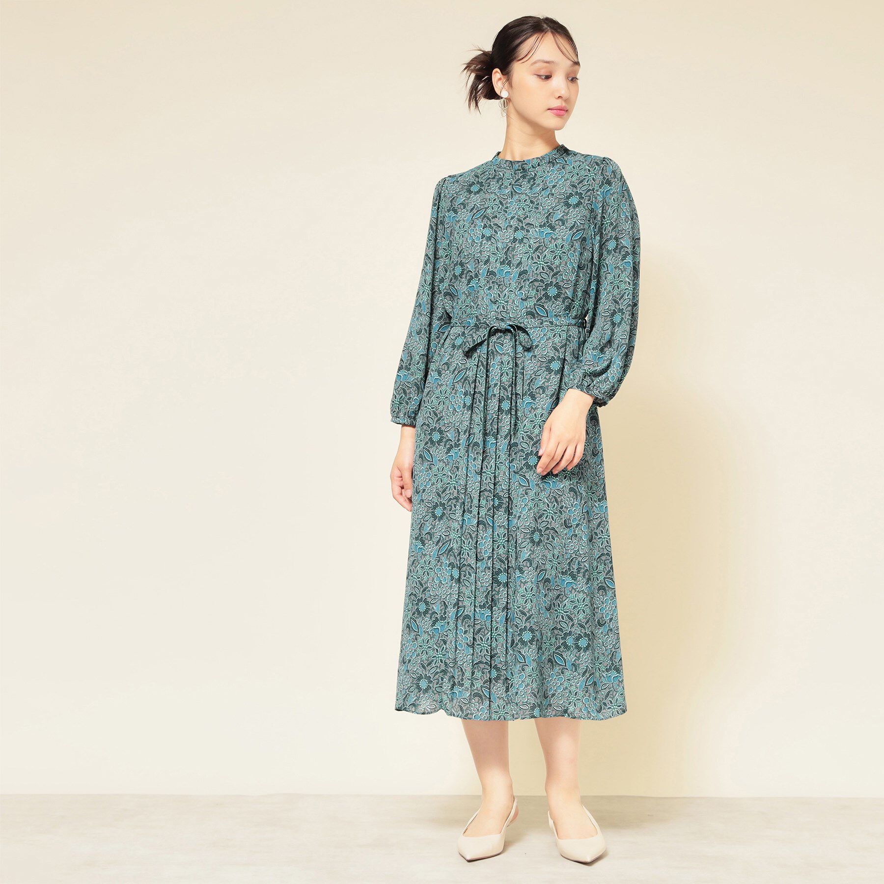 SunaUna「【co creation and yours／SS～L】レースプリーツワンピース」|ワンピース|