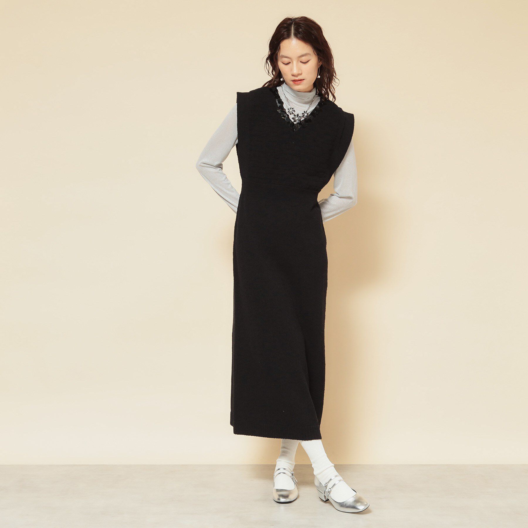 SunaUna「【COLLECTION LINE】スパンコール ニットワンピース」|ワンピース|