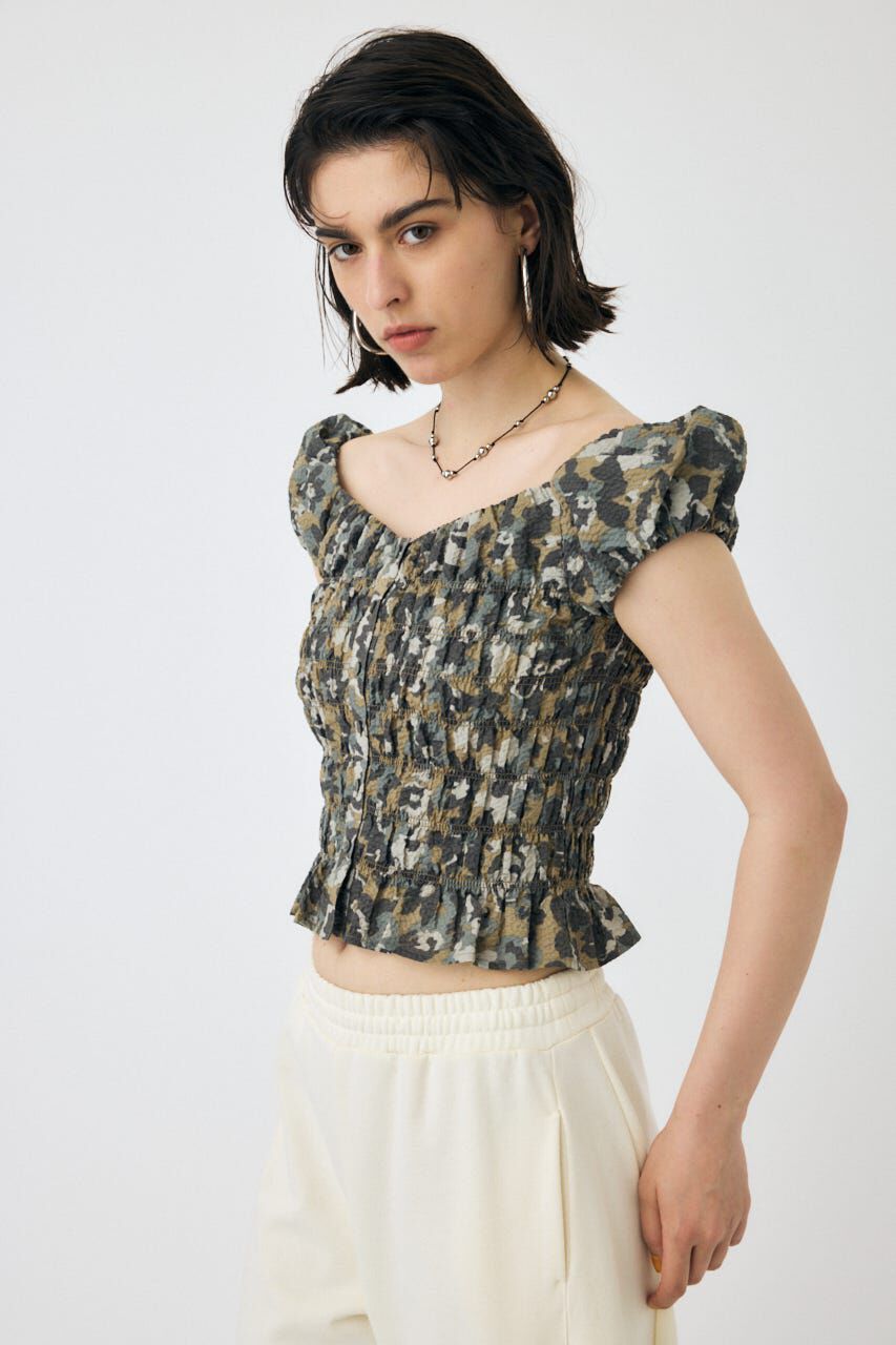 MOUSSY「OPEN NECK GATHER ブラウス」|シャツ・ブラウス|