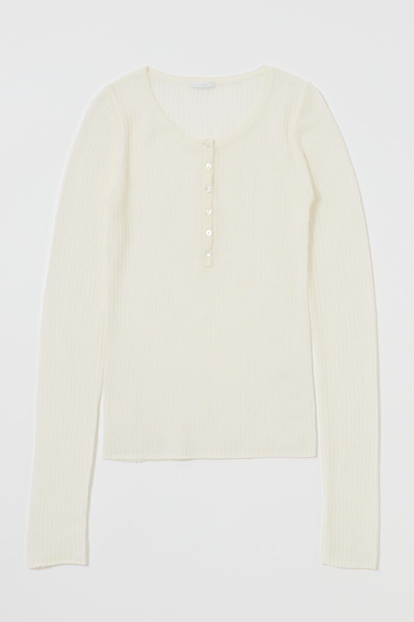 MOUSSY「SHEER HENRY NECK ニットトップス」|ニット・セーター|