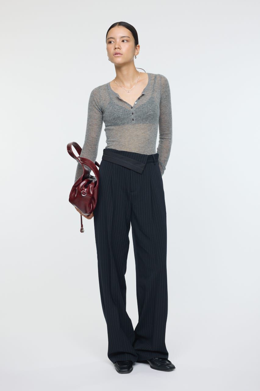 MOUSSY「SHEER HENRY NECK ニットトップス」|ニット・セーター|