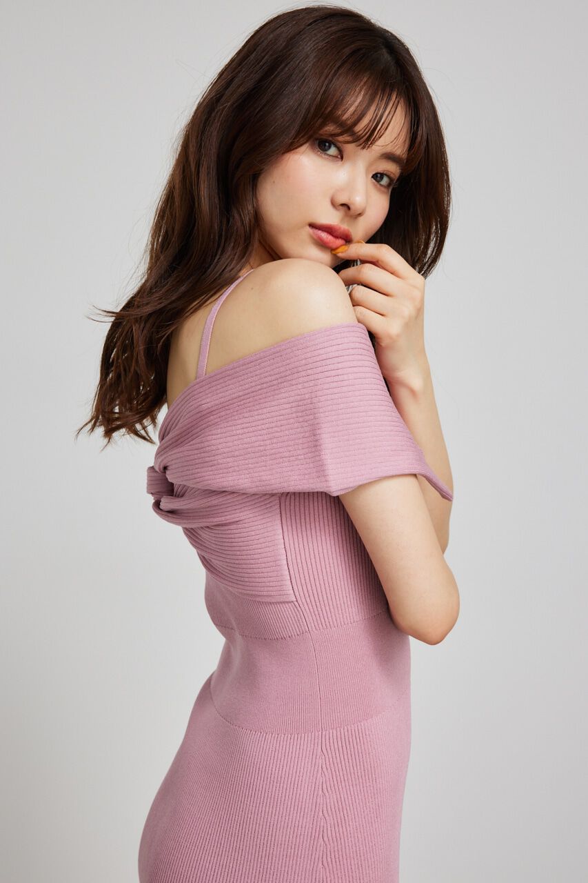 rienda「アシンメトリータイトニットワンピース」|ワンピース|