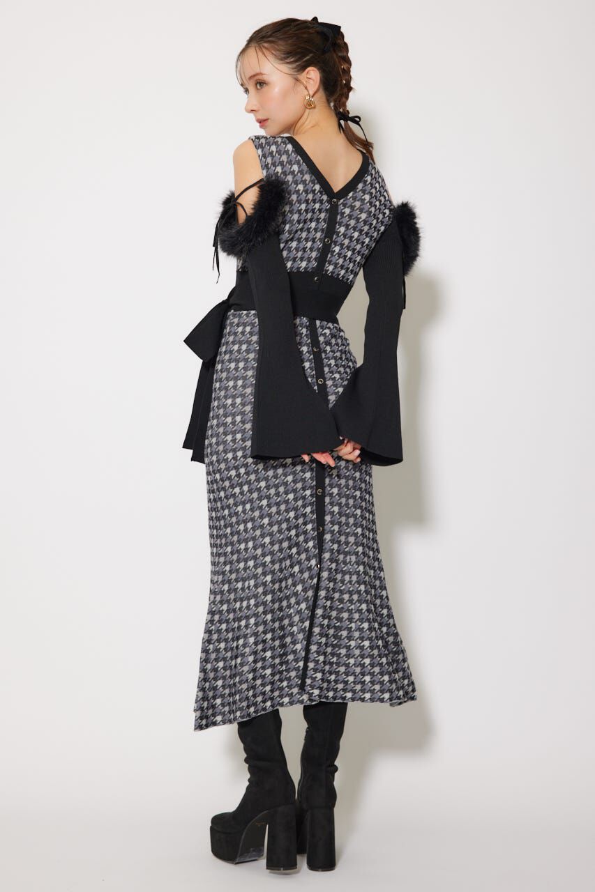 rienda「many wayフェイクファージャガードニットワンピース」|ワンピース|