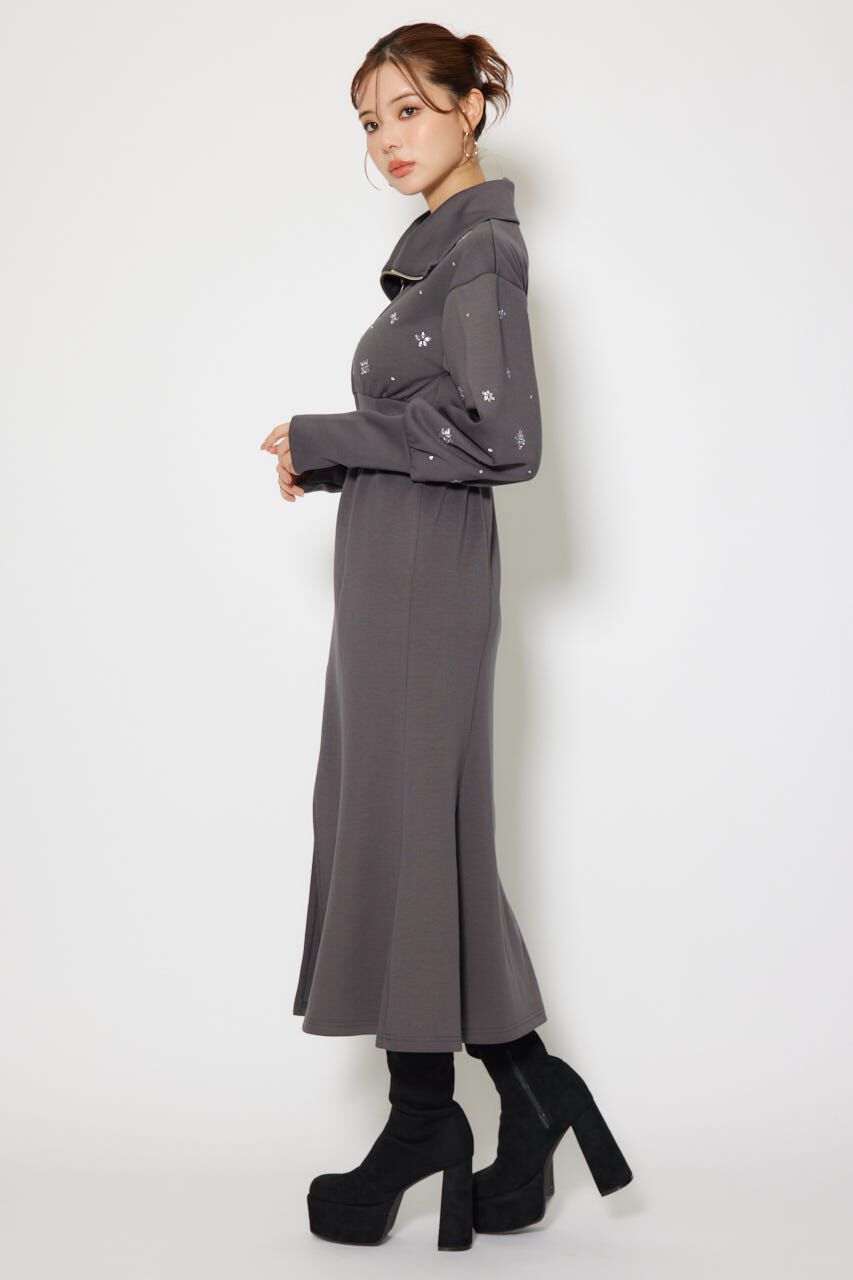 rienda「フラワーモチーフスウェットワンピース」|ワンピース|