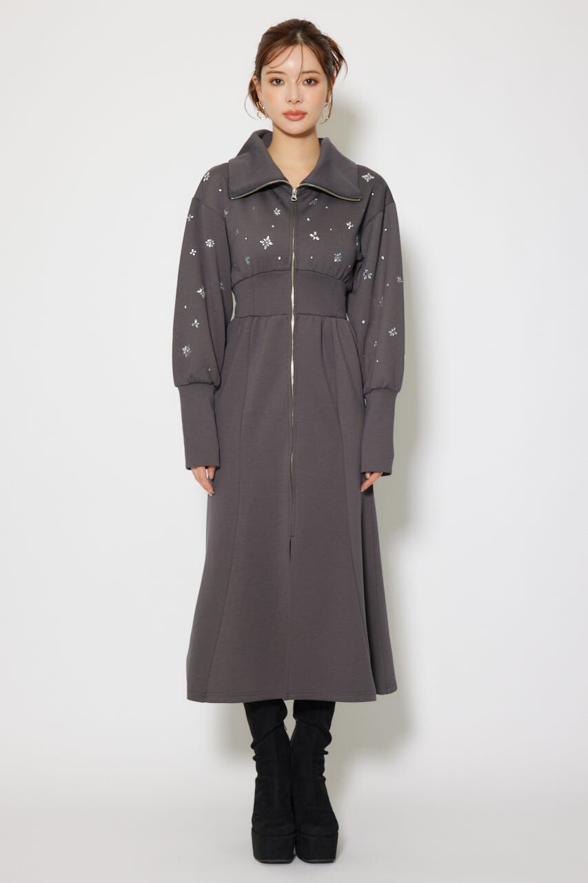 rienda「フラワーモチーフスウェットワンピース」|ワンピース|