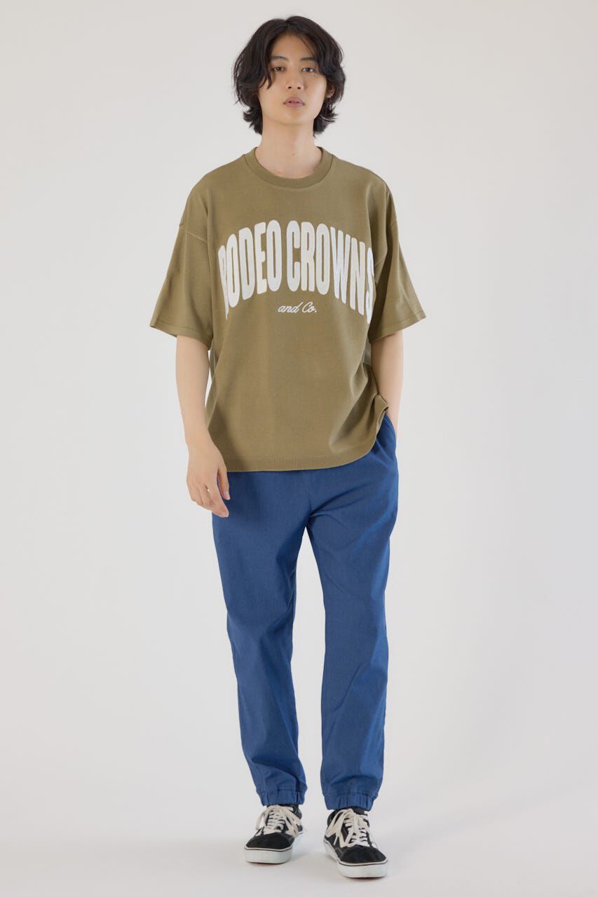 RODEO CROWNS「メンズCURVE LOGOコンビニットトップス」|Tシャツ・カットソー|