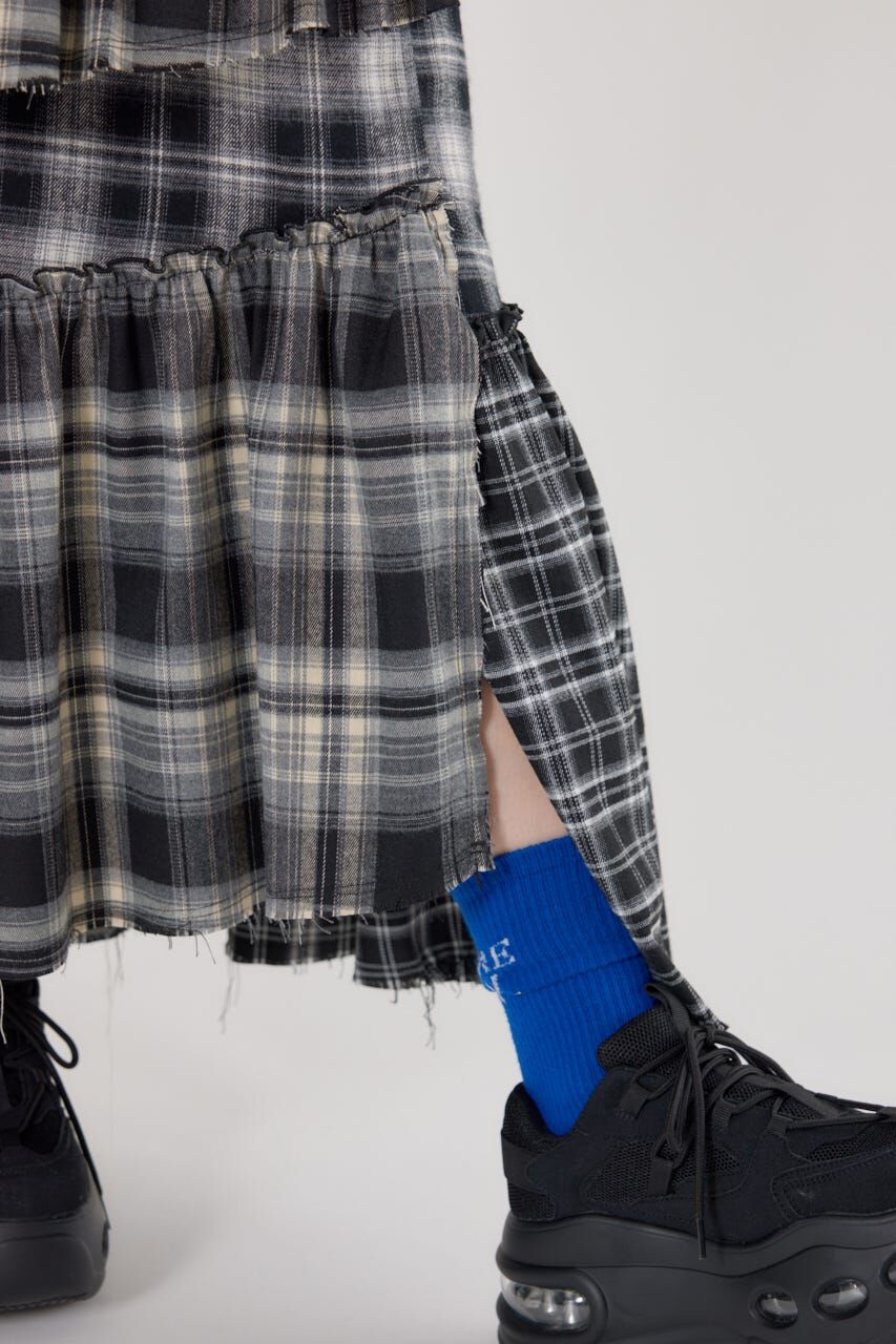 RODEO CROWNS「ランダムティアードチェックスカート」|スカート|
