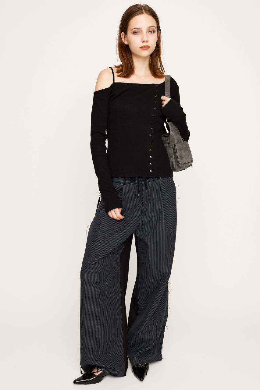 SLY「ASYMMETRY BUTTON トップス」|Tシャツ・カットソー|