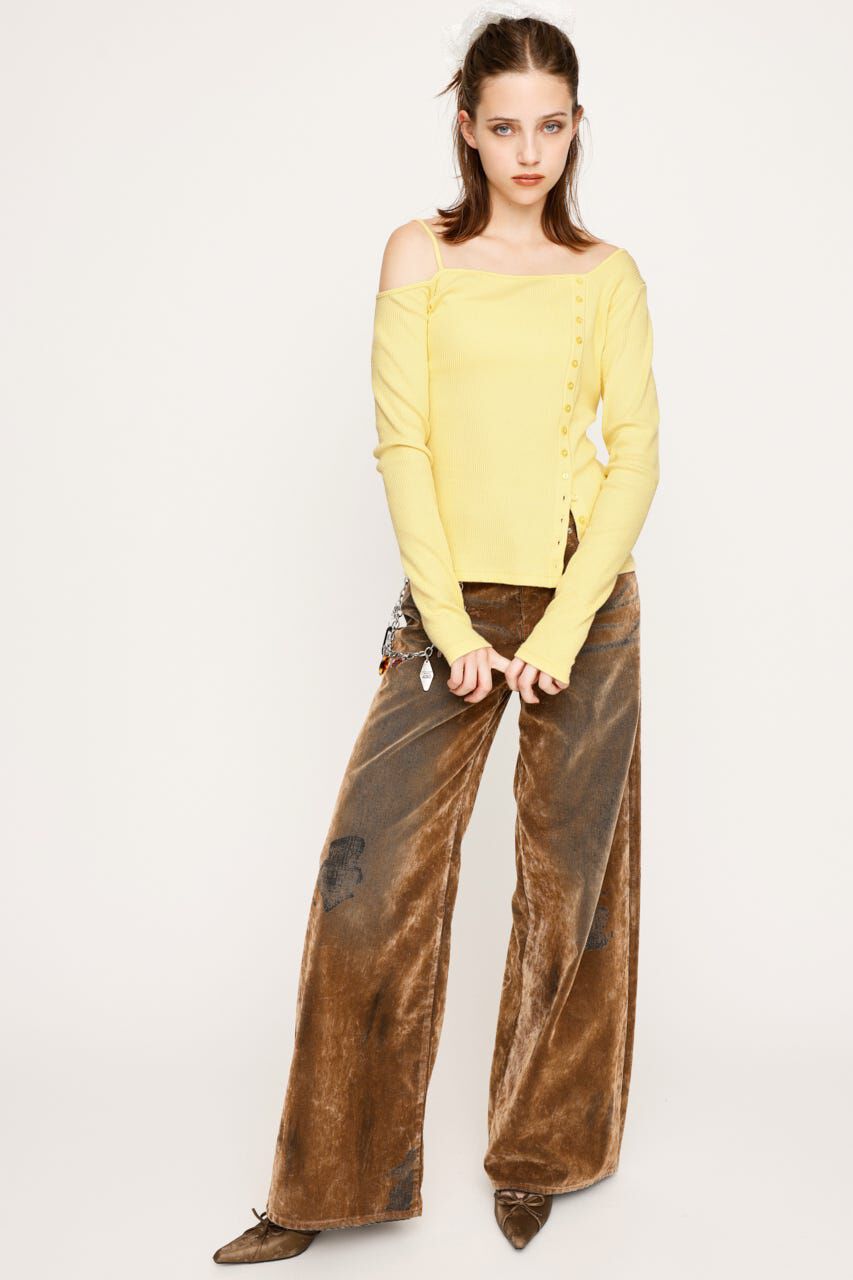 SLY「ASYMMETRY BUTTON トップス」|Tシャツ・カットソー|