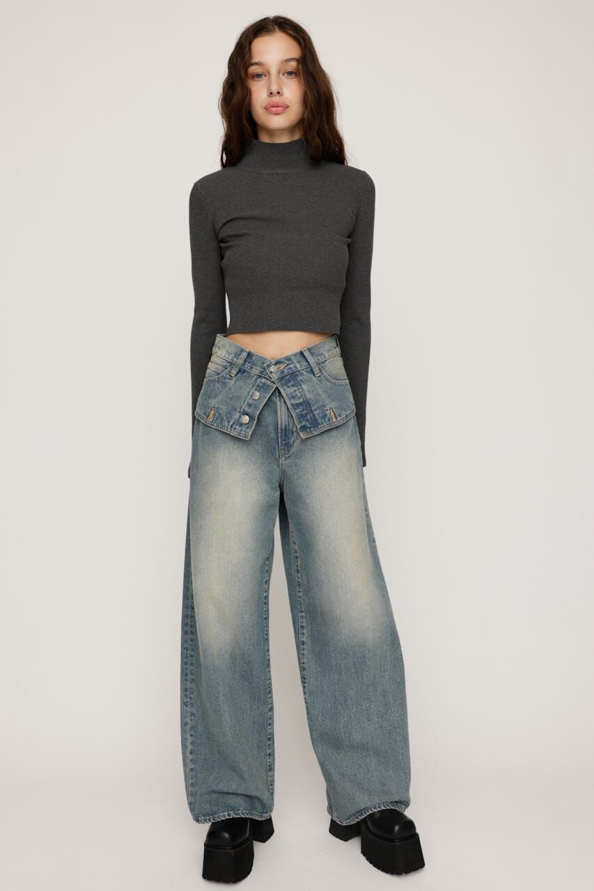 SLY「LAYERED STRAIGHT DENIM パンツ」|デニム|