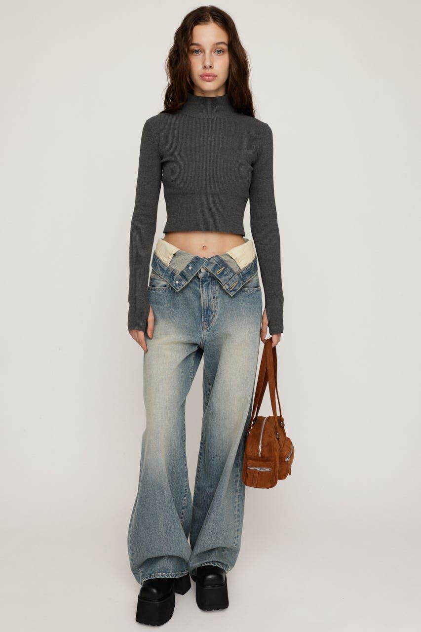 SLY「LAYERED STRAIGHT DENIM パンツ」|デニム|