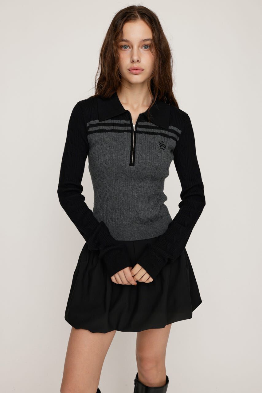 SLY「CABLE COLLAR KNIT トップス」|ニット・セーター|