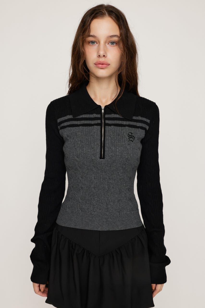 SLY「CABLE COLLAR KNIT トップス」|ニット・セーター|