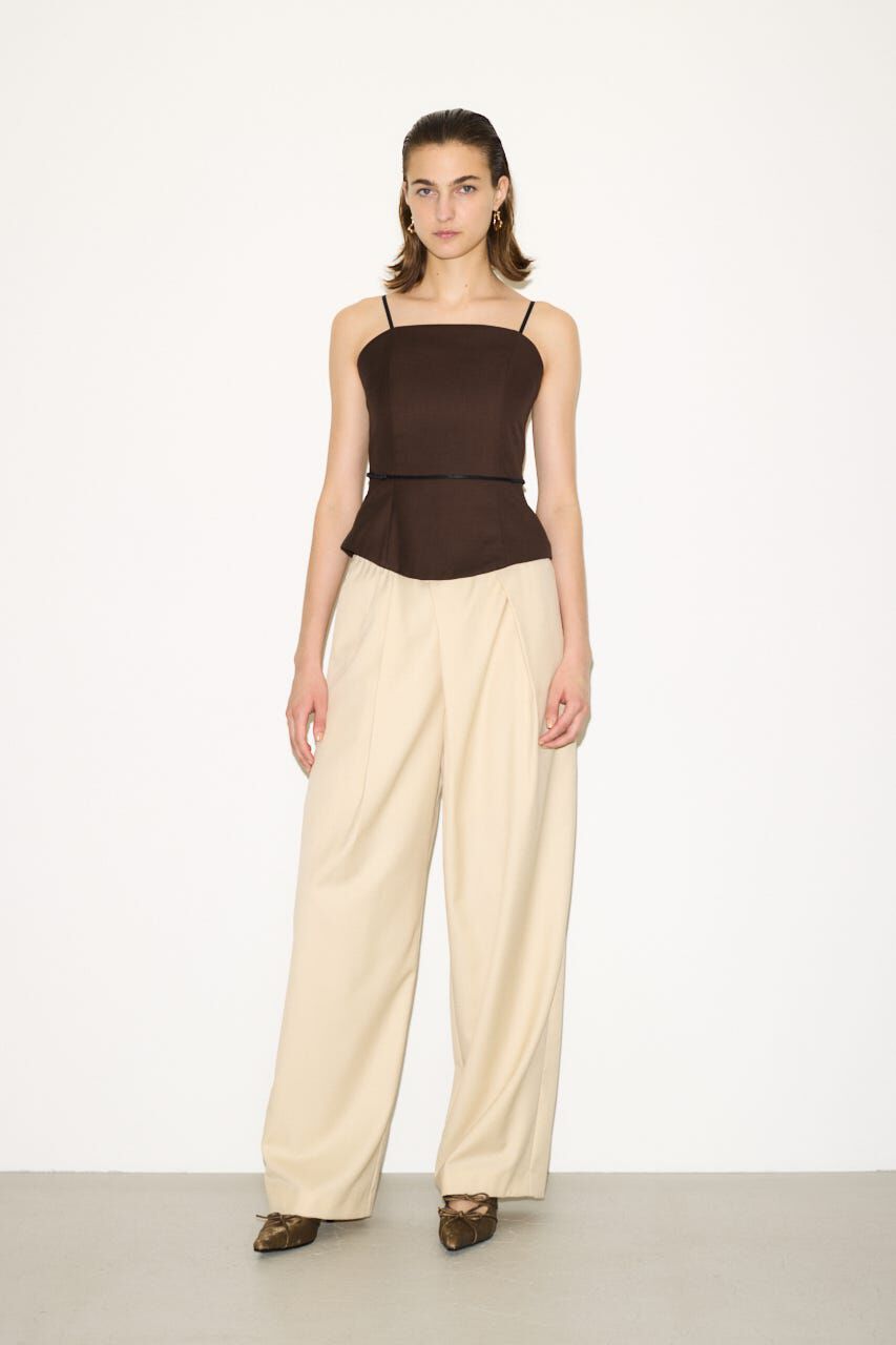 SLY「ASYMMETRY TUCK SLACKS」|その他|ECRU