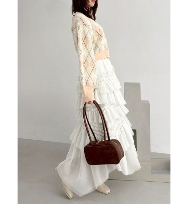 dazzlin「アーガイルオーバーニットトップス」|カーディガン|