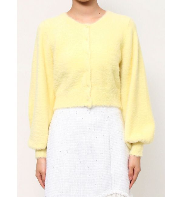 MERCURYDUO「ミニシャギーロングスリーブニットカーディガン」|カーディガン|