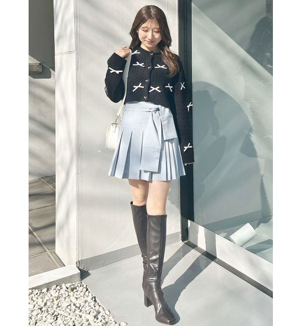 MERCURYDUO「配色リボンニットカーデ」|カーディガン|