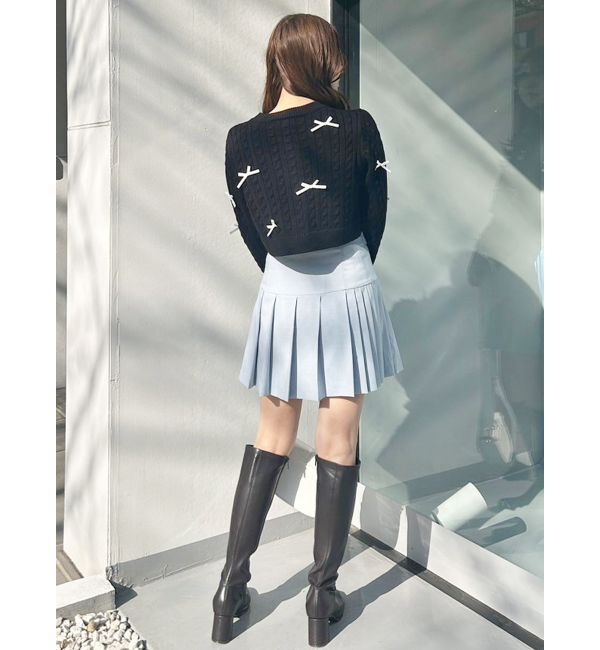 MERCURYDUO「配色リボンニットカーデ」|カーディガン|