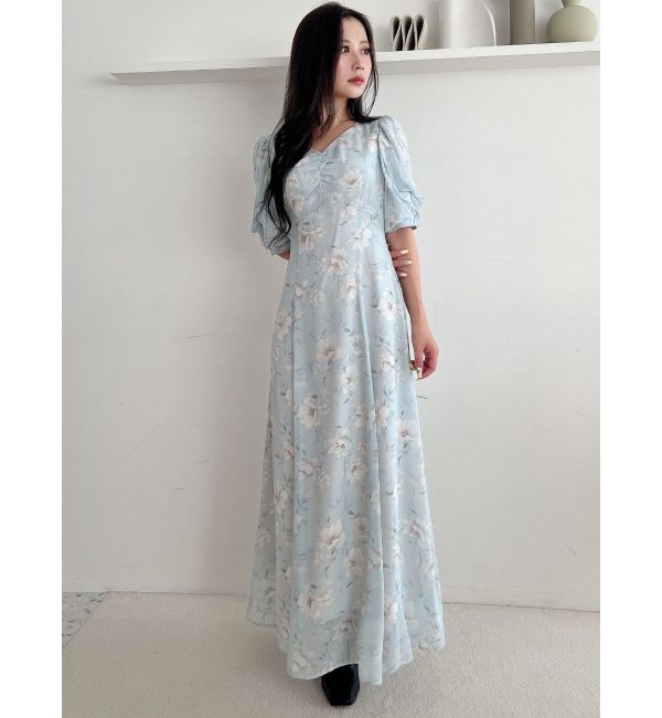MERCURYDUO「フラワーギャザースリーブワンピース」|ワンピース|