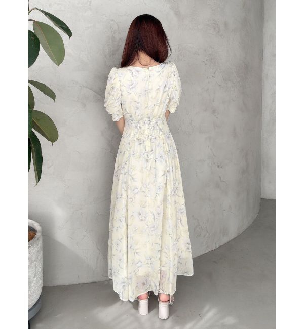 MERCURYDUO「フラワーギャザースリーブワンピース」|ワンピース|