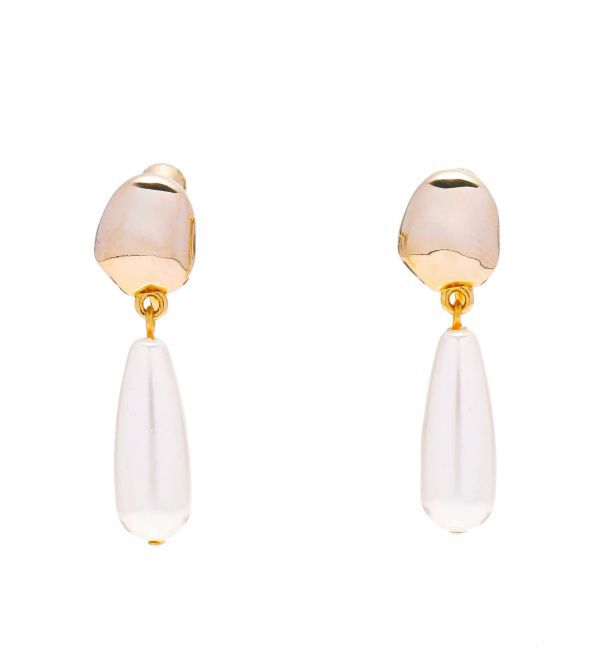 LAGUNAMOON「LADYフェイクパールメタルフレームイヤリング」|イヤリング|